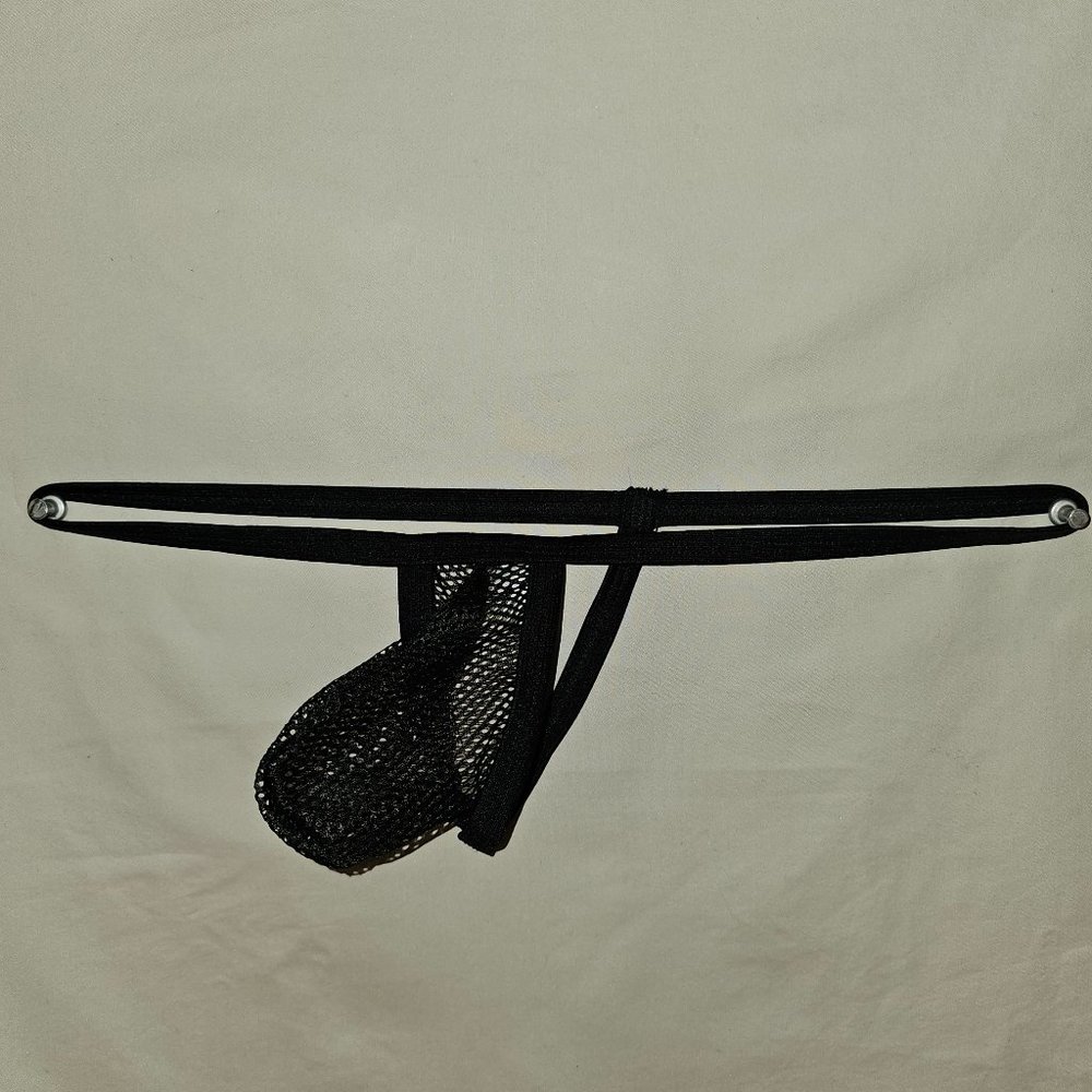 COPY - Arroyman Black Athletic Mesh Rib Bulge Thong - Medium